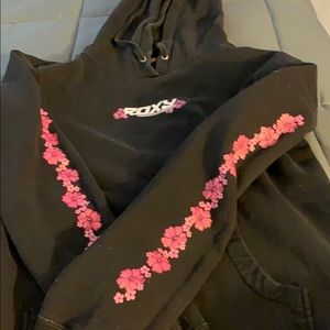 Black floral hoodie